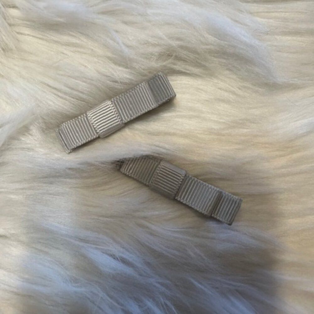 SET of 2" Grey Tuxedo Bow   7762  Handmade NWT Boutique